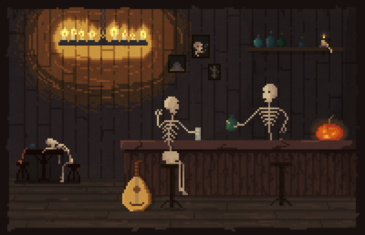 pxlunicorn's tweet photo. late but...
my #RandomLoot for #pixel_dailes
bone, poison and lute
this is bar "POISON or DIE" special for skeleton guys 💀
@Pixel_Dailies
#pixelart #pixelartist #pixunicorn https://t.co/4H2FH02Kel