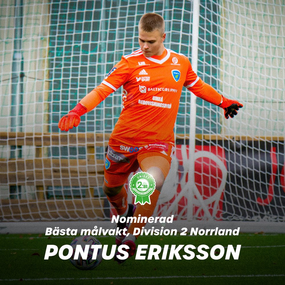 🏅 Pontus Eriksson har blivit nominerad till Division 2 Norrlands bästa målvakt!

Grattis Pontus! 👏

#UFCAkademi #FörUmeå