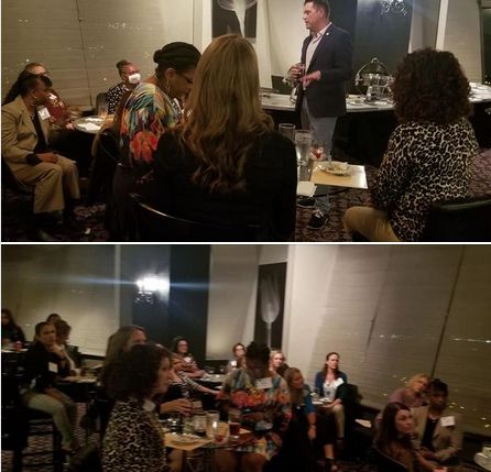leadershipil's tweet photo. The final 2021 conference of the year, Power of Government, kicked off tonight in Springfield with State Representative Tim Butler - @RepTimButler - and the ladies getting the chance to reconnect. #LeadershipIL https://t.co/dlHGhxCIdt