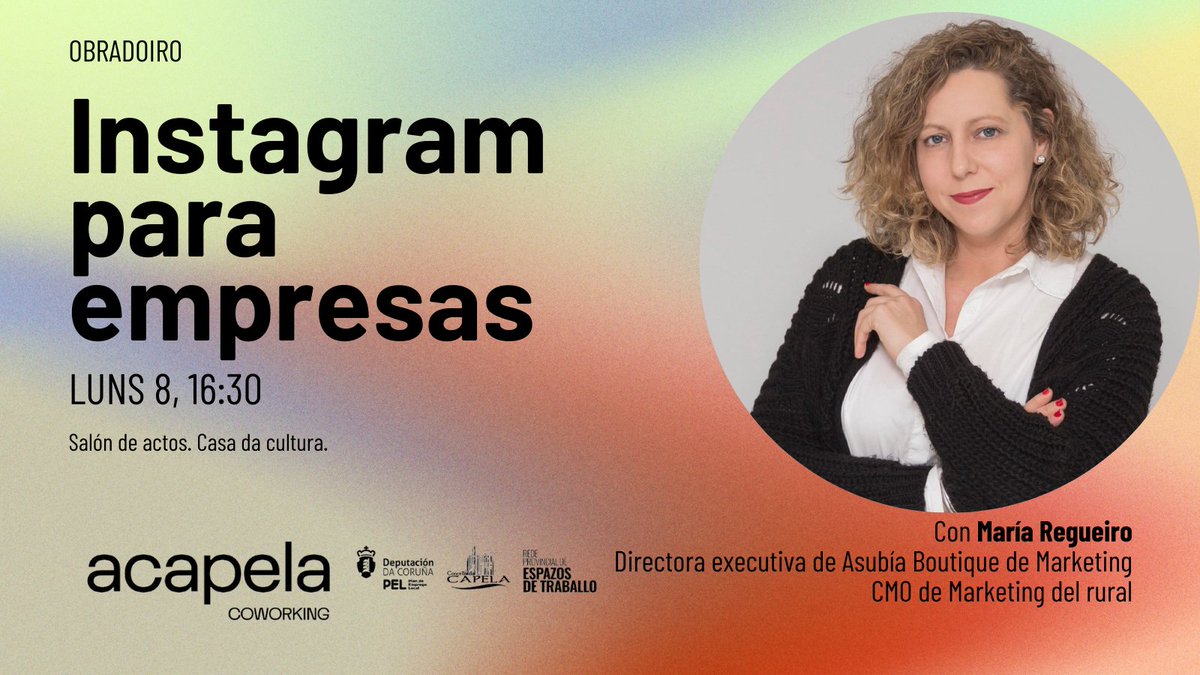 AgurtzaneLU's tweet photo. II obradoiro do programa do #coworking de #ACapela. Reserva a túa praza gratuita aquí: https://t.co/62NIhRRVeF
@ConcelloCapela @Depucoruna @peninsulacorp @Coop_Man_Ferrol https://t.co/Kk4EcbmBau
