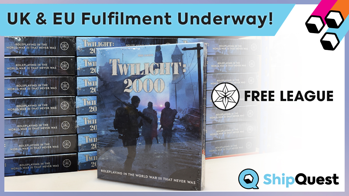 GamesQuest's tweet photo. We are happy to announce that fulfilment for UK and EU backers of the new retro-apocalyptic edition of Twilight: 2000, from our very good pals over at @FreeLeaguePub is now underway!
#shipquest #twilight2000 #boardgames #bgg #rpg #rpgboardgame #tabletopgames #boardgame https://t.co/G5G9rI6And