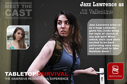 MEET OUR CAST -  Jazz Lawrence will be joining Tabletop Survival as our heroine of "Escape Raccoon City", the immersive Resident Evil 3 experience. #residentevil #REBHFun #tabletopgames #gaming #raccooncity #escaperoom #zombie #games #halloween #immersive buff.ly/3lUCHsG