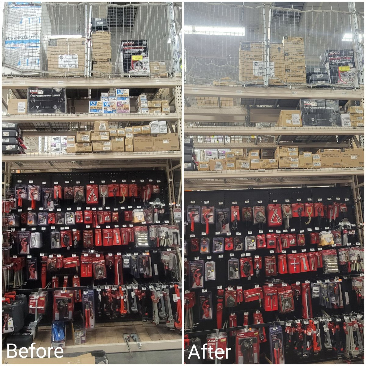 Miguel_THD667's tweet photo. Night two of overhead organization. #teamrancho https://t.co/Jv4wRMoBb6