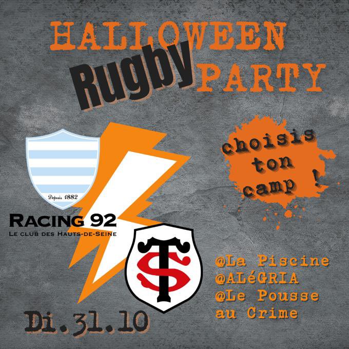 Rendez vous le dimanche 31/10 pour le #match a 21h #RugbyTonight #Rugby #TOP14 #R92ST #Halloween #halloween2021 #parisestunefete #saintgermaindespres #ruedelasoif #3ememitemps
