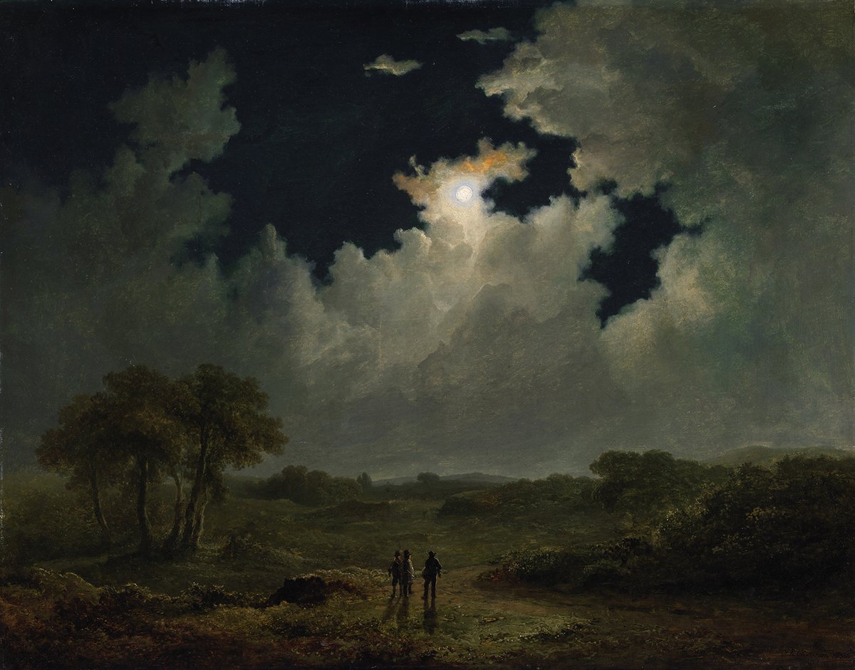 The first full moon of 2022 has appeared, so we thought we'd re-share this thread from a few months ago, highlighting some of our most gorgeous moonlit paintings.🌑 
-
"At the rise of the moon
bells fade out
and impassable paths
appear." 
-
Federico García Lorca 