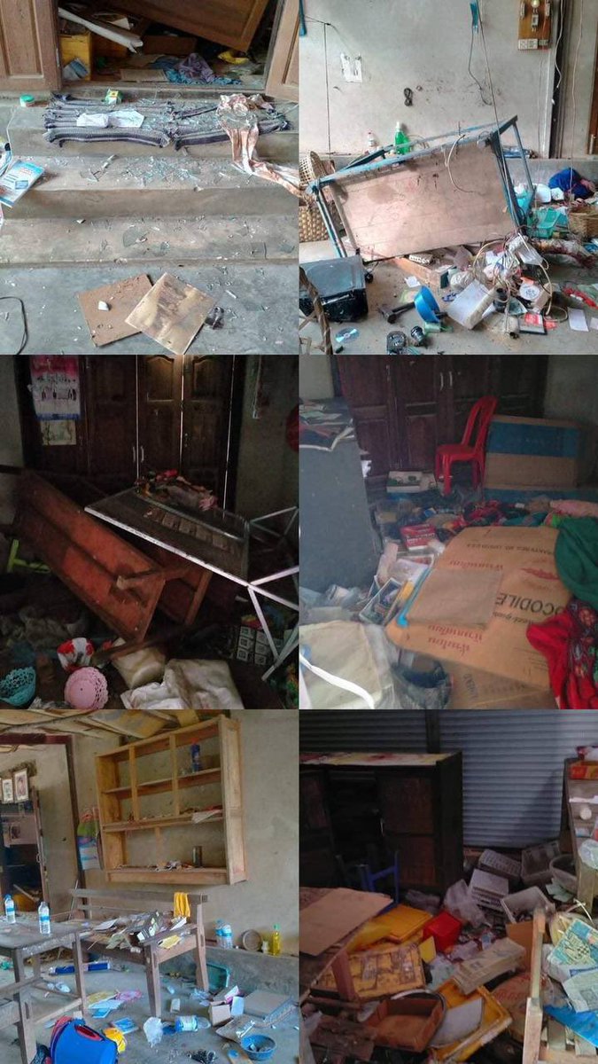 ShuminZhang123's tweet photo. Junta Terrorists overran Makyikan village in #Sagaing #Ayadaw Tsp on Oct15.They ransacked homes/shops with violence, destroying &amp; looting properties &amp; also threatened locals to set the village on fire.  #WhatsHappeningInMyanmar #CandleStrike  #Oct20Coup https://t.co/VlztfVZJEQ