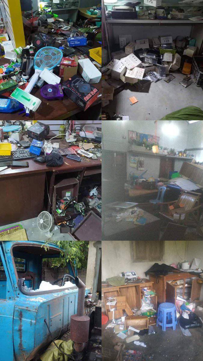 ShuminZhang123's tweet photo. Junta Terrorists overran Makyikan village in #Sagaing #Ayadaw Tsp on Oct15.They ransacked homes/shops with violence, destroying &amp; looting properties &amp; also threatened locals to set the village on fire.  #WhatsHappeningInMyanmar #CandleStrike  #Oct20Coup https://t.co/VlztfVZJEQ