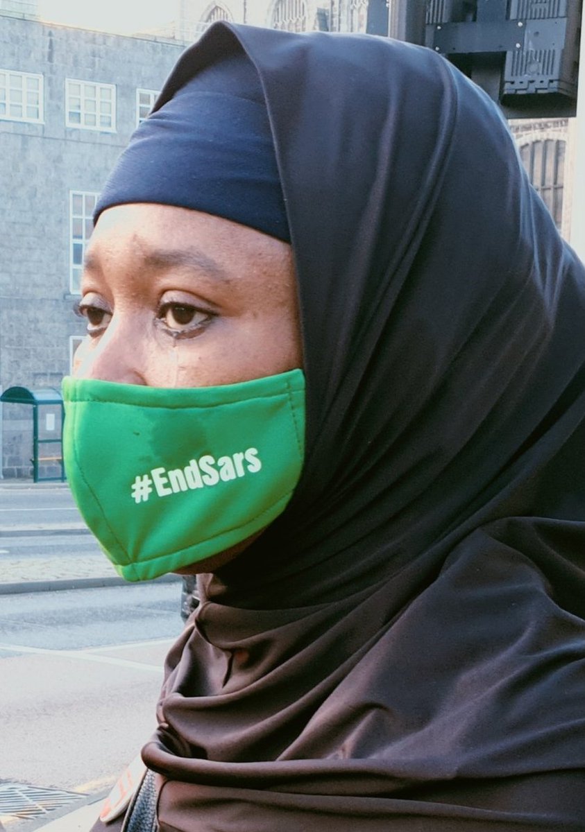AishaYesufu's tweet photo. Crying is an act i will never again take for granted 

We will not forget the massacre of 20-10-2020 by the Nigerian government led by Major General Muhammadu Buhari and Professor Yemi Osinbajo 
#EndSars
#LekkiMassacre 
#EndSARSMemorial https://t.co/ugxDjmJhyk