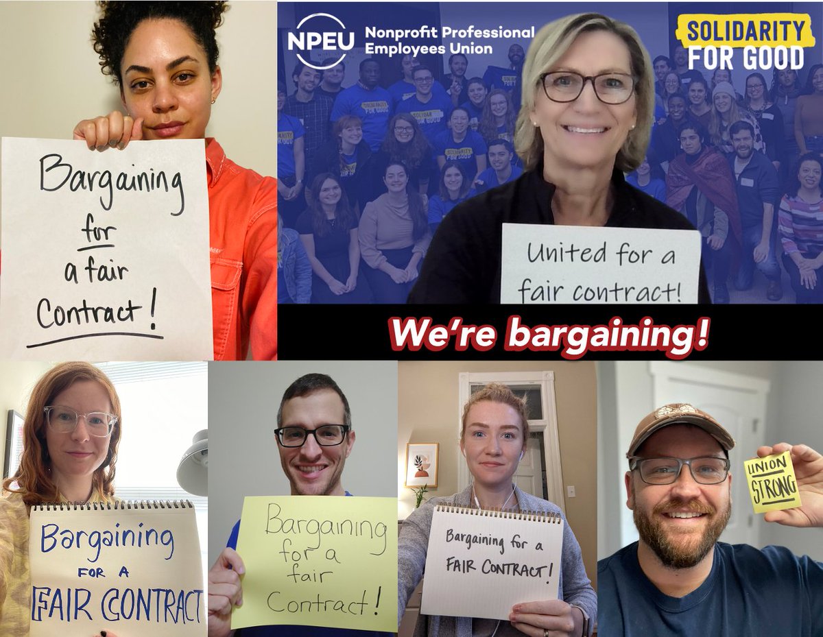 Hellooo Twitter!👋It’s been awhile, but we’re here — and we’re heading back to the bargaining table today! 🎉

Our amazing bargaining reps will begin the work of bargaining for a fair contract. We’re ready and excited to build a better workplace together💪 Stay tuned for updates!
