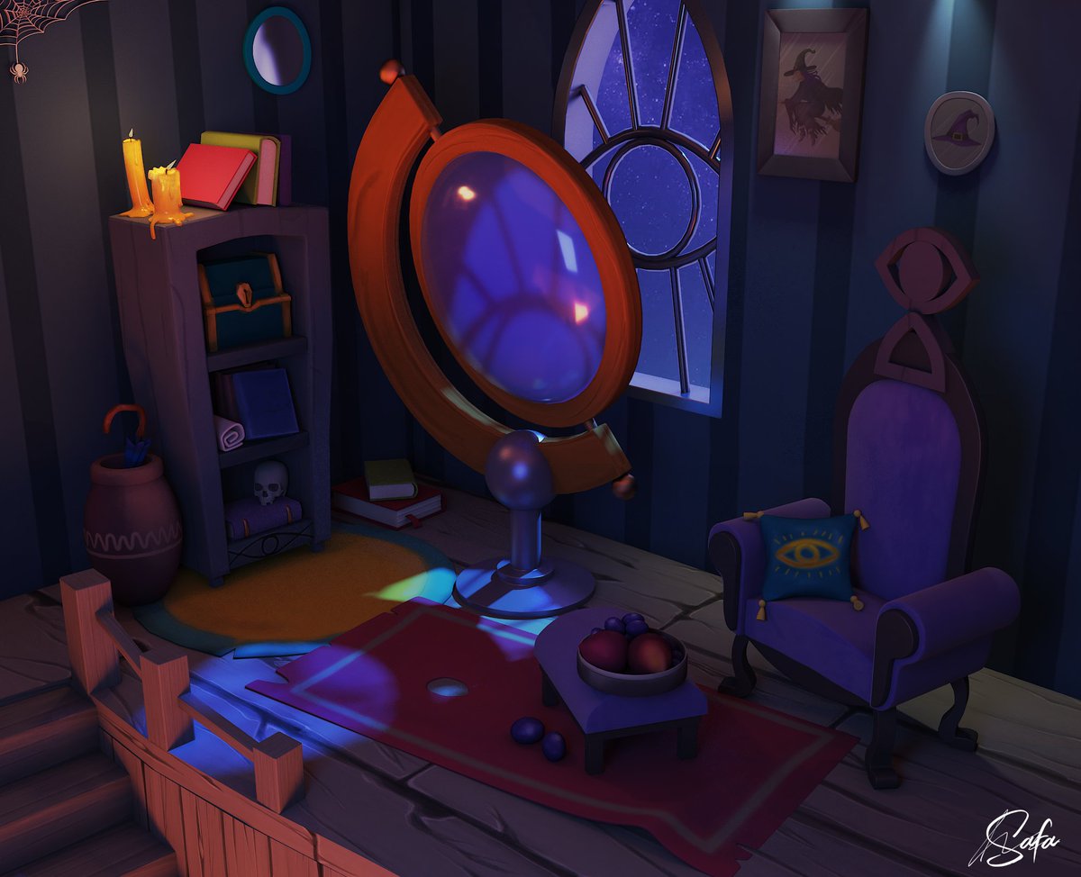 SafaRgaieg's tweet photo. nightlight version !
what about you ?
do you prefer daylight version or night light version ??
#software :
#3dsmax #zbrush #photoshop #vray
#room #daylight #conceptart   #cartoon #lowpoly #handpainted #3danimation #digitalartist #cgi #interior #stylized #astronomy https://t.co/u5VmZ3nluf