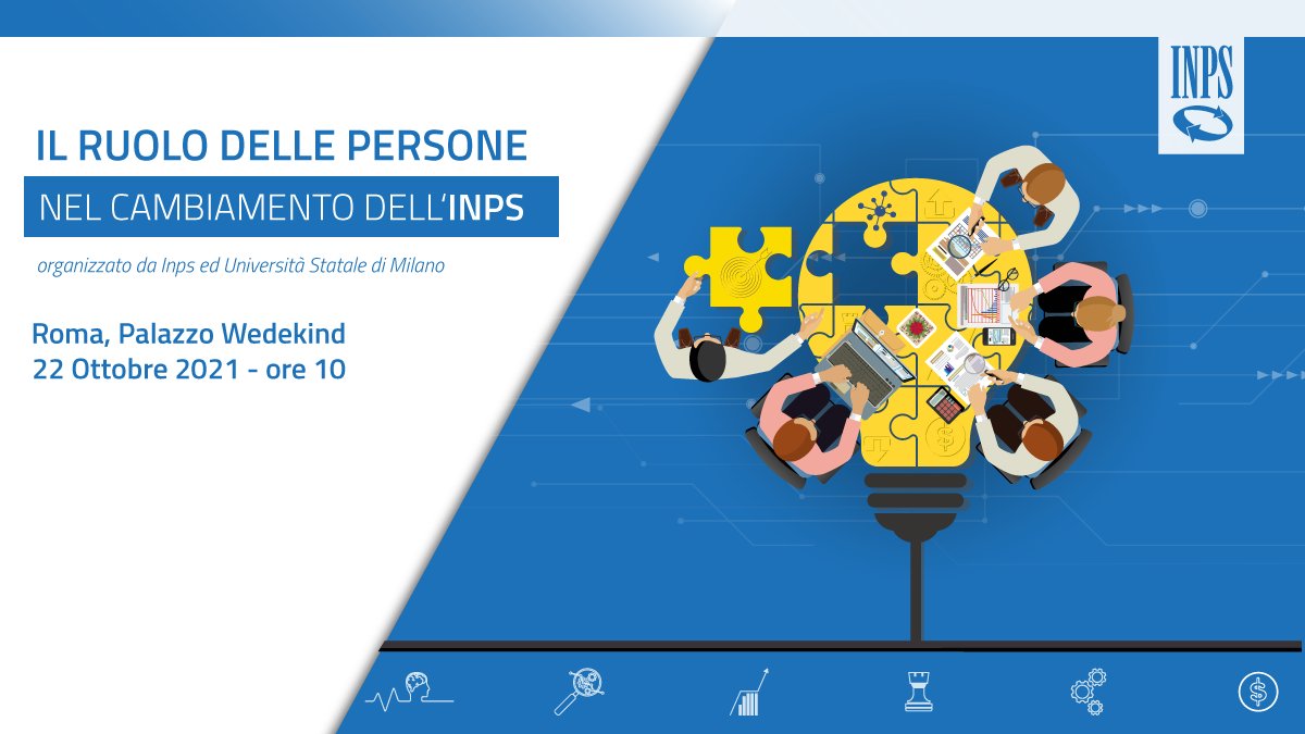 INPS_it's tweet photo. 📅 Il #22ottobre a #PalazzoWedekind si terrà il #convegno "Il ruolo delle #persone nel #cambiamento dell'Inps" organizzato con @LaStatale.
Info e programma: https://t.co/7CiiRTGTjy
#InpsComunica #SaveTheDate https://t.co/fj1sAaZkLK