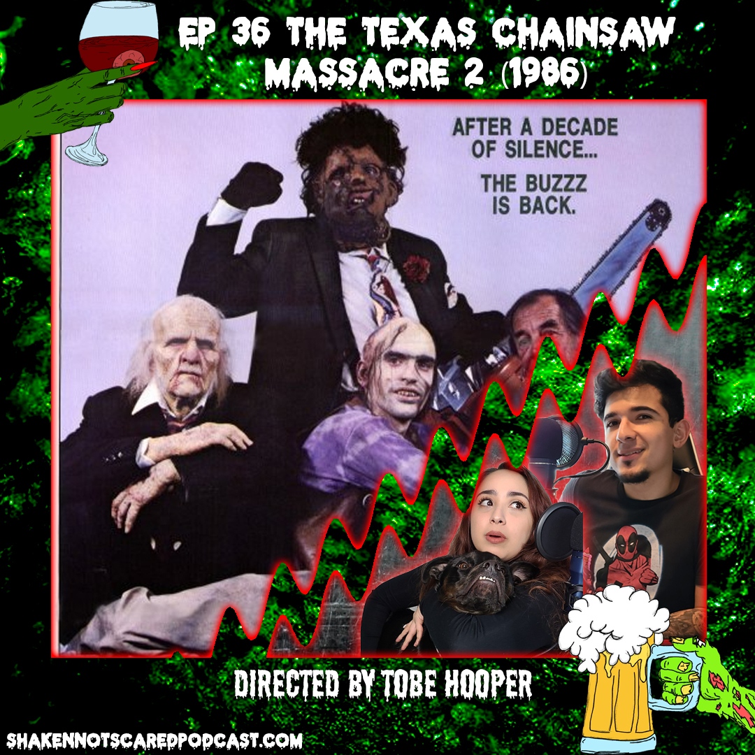 Tobe Hooper's 1986 The Texas Chainsaw Massacre 2! Topics include Lieutenant Enright Squarepants, beauty and the leather beast, and all the phallic imagery you can dream of!

Cocktail – Flesh Fountain

Suggest a cocktail! Suggest a movie!

Link in Bio! 👻