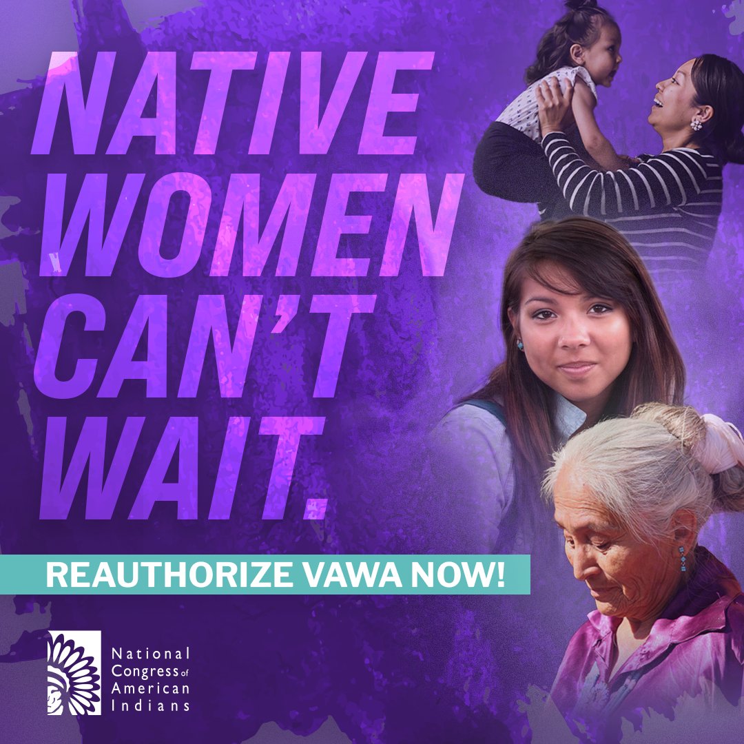 NCAI1944's tweet photo. Today is the Violence Against Women Act National Day of Action! Join NCAI by calling, tweeting, and urging your Senators to reauthorize #VAWA with strong tribal provisions. Native women across #IndianCountry can’t wait.

#VAWA4All #TribalVAWA #DomesticViolenceAwarenessMonth https://t.co/NWjXFCyJTe