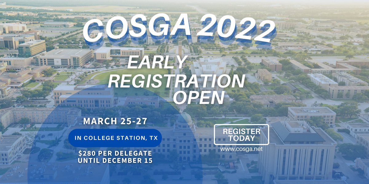 COSGA2024's tweet photo. COSGA 2022 Early Registration is LIVE!!

Head to the link in our bio to learn more about Conference and how you can get your school signed up TODAY! https://t.co/DzNMVXCfeS