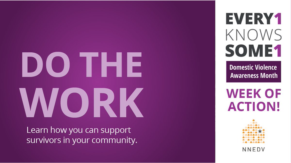nnedv's tweet photo. The #DVAM Week of Action continues with #DoWorkWednesday! #Every1KnowsSome1 and there are plenty of ways to help survivors:
✔️ Support our work: https://t.co/xxNwf4oH70
✔️ Follow us: @nnedv
✔️ Get our newsletter: https://t.co/E5uGoph4sW
✔️ More: https://t.co/McytZfhdwl https://t.co/Oudgecj3HJ