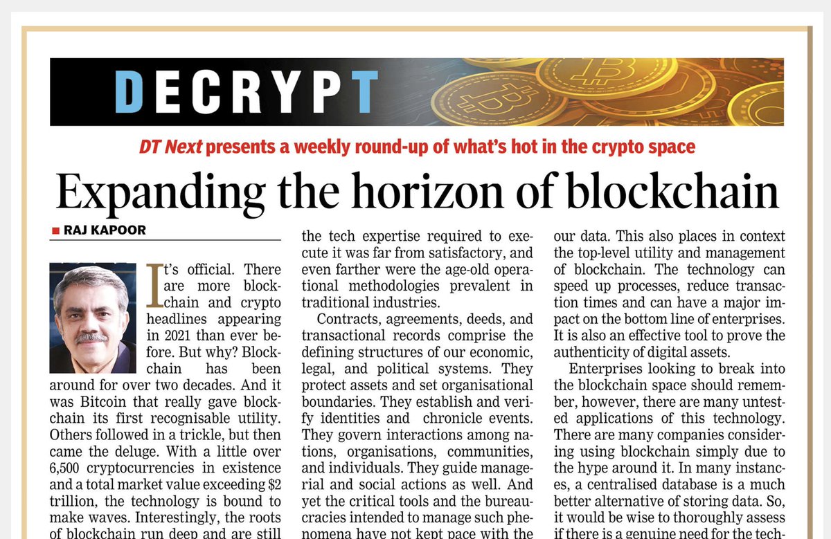 CynthiaBaker's tweet photo. More exciting news from Raj Kapoor, Founder of India's Blockchain Alliance, who will be joining our panel for the "Smart Money 4.0" webinar. Check it out and be sure to attend the webinar Thursday November 18. https://t.co/Fcd4467SKO. #blockchain #technews https://t.co/I9QgPN3XkP