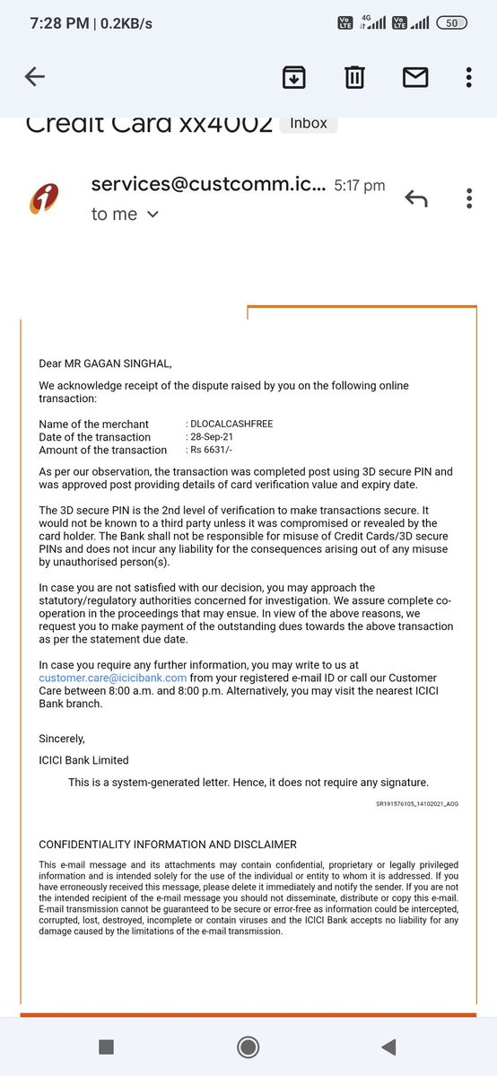 sysnetinfosys's tweet photo. @ICICIBank_Care But your answer not ok. See mail of today 20th September 2021.
3 company are involved in this transportation and everyone look like froud #ICICIBank #dlocal #dynadot https://t.co/uHjsIpwBq5