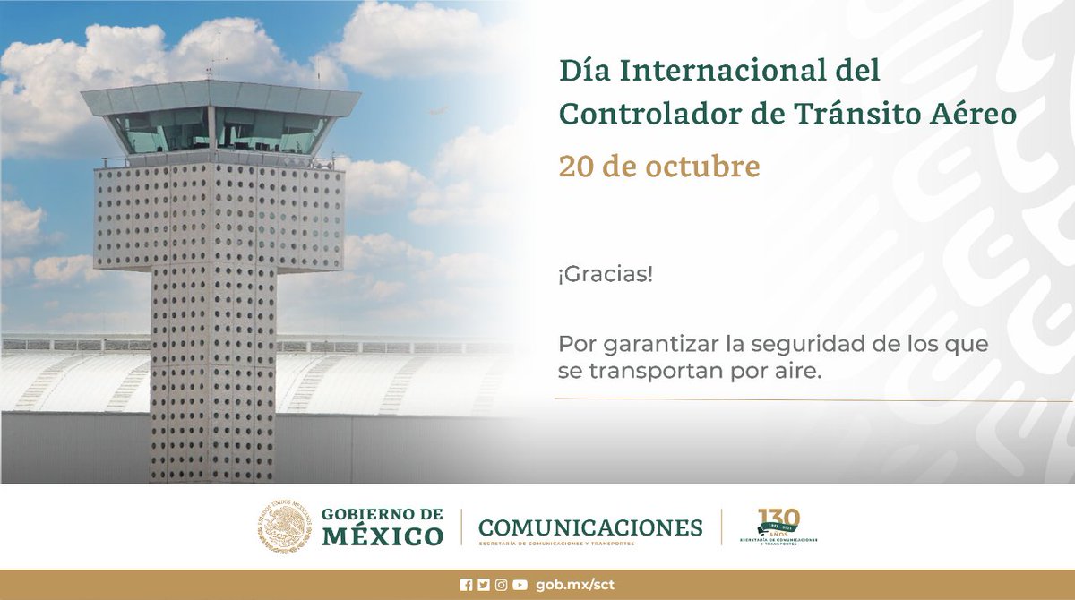 SICTmx's tweet photo. Celebramos el Día Internacional del Controlador de Tránsito Aéreo, trabajo fundamental para el mundo de la aviación. 🛫🌎🎉🎊👏✈

¡Felicidades! https://t.co/WTOvAvybOL