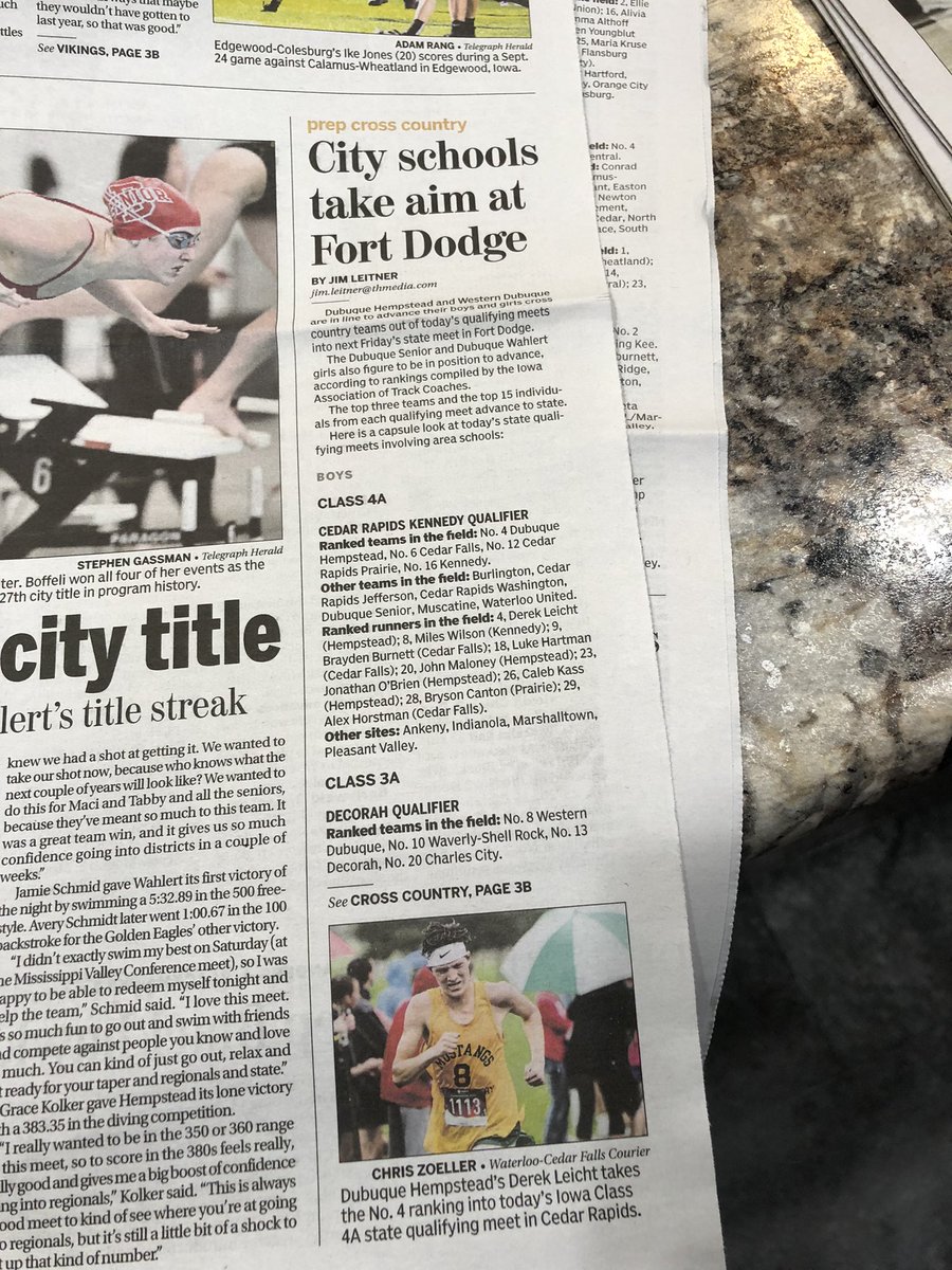 coachkleiner's tweet photo. π€ Much better-almost a whole page!?! Good luck to all the runners/teams from the area racing today and tomorrow!! #crosscountry #statequalifying https://t.co/LCUHaFl2xP