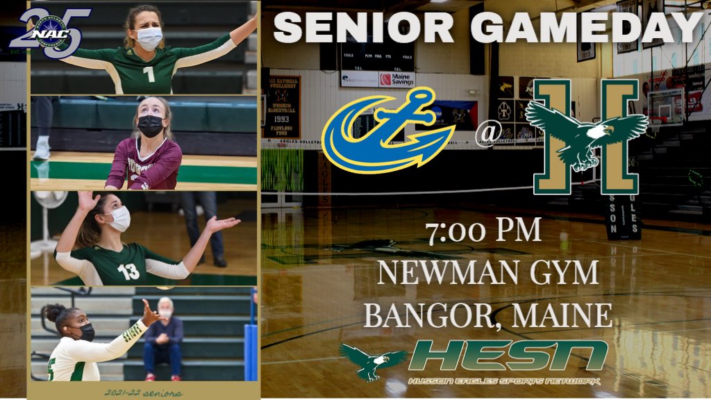 hussonwvb's tweet photo. 🏐 SENIOR NIGHT 🏐

🆚 @MarinersSports 
⏰ 7:00 PM EDT
❓ @nacathletics Game
🏟 Newman Gym
📍 Bangor, Maine
📺 https://t.co/1wzMJP7Q2r

#NACvb | #d3vb | #mesports https://t.co/8iMcqODElK