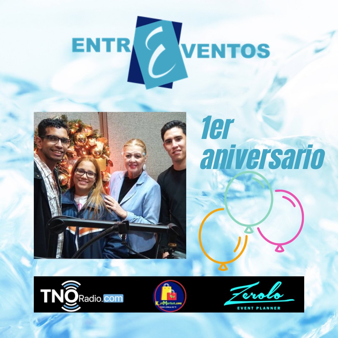 EntreEventos1's tweet photo. Llego el dia y queremos invitarles a celebrar con nosotros el 1er Aniversario de tu programa de los miércoles Entre Eventos.
Hora 3:00pm
Por https://t.co/2jTL3vs8WB
Con @mariajesuszerolo y el fabuloso equipo que lo hace posible
#Aniversario #SomosRadio #TnoRadio
#EntreEventos https://t.co/BrpIXpHnzd