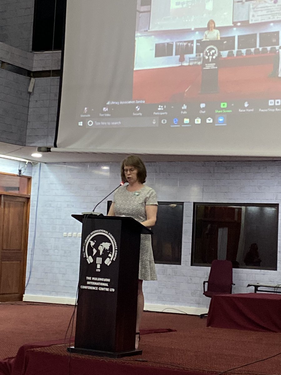 AnnaCarmenMurru's tweet photo. Dr Jobbicks Kalumba,Permanent Secretary and #USAID Zambia mission director Sheryl Stumbras reiterate the importance of investing in #literacy at the #PALFA 2021 Conference in Lusaka. The PS recognizes @VVOBvzw support in mitigating learning losses due to #Covid_19 school closures https://t.co/yXE2IuMEqx