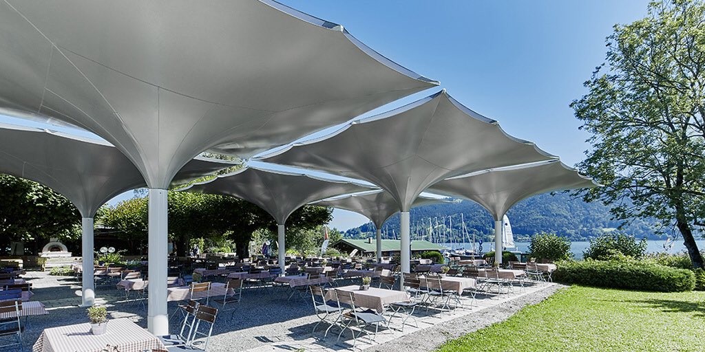 MDTtex's tweet photo. Perfect shading for hotels and restaurants. Let us advise you! #mdttex #textilearchitecture #architecture #design #outdoorliving #sun #outdoor #madeingermany #parasol #outdoordesign #undermyumbrella #germany #terraces #gastronomy #xxlumbrellas Photos: @beckerlacour https://t.co/z5TUzL49Td