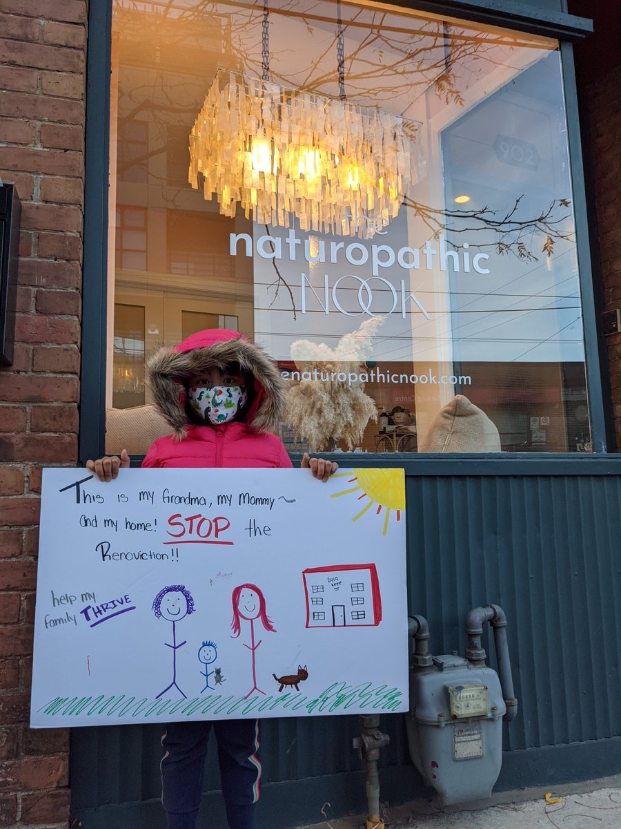 renovictions's tweet photo. Yesterday tenants of 2419 Keele Street handed out flyers about their fight against renoviction in front of Thriving Families, a naturopathic clinic on Kingston Road.

Thriving Families is owned by Shivaune Wright, who is the wife of 2419 Keele landlord Brendan Riley. https://t.co/p5QuNHnbJ7