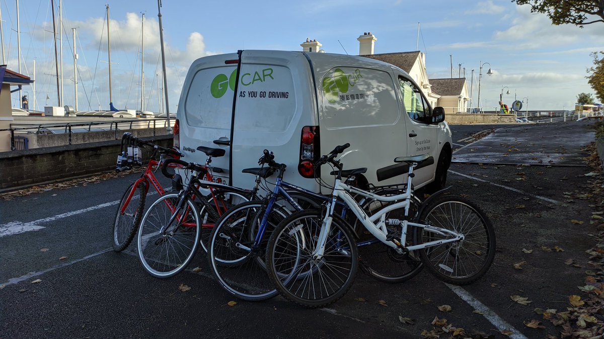 Bikes heading to a school in Crumlin that received four students recently arrived from Afghanistan. We hope them many happy cycles in Ireland. Thanks to @dlrcc and @GoCarIreland for helping make this possible.