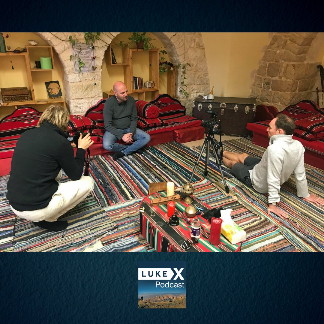 LukeXProject's tweet photo. Episode 7 of the LukeX Podcast is out! Join three Dans and Louise, as they travel from Jerusalem to Bethlehem to meet Palestinian Peacemaker Sami Awad from the Holy Land Trust. Join the adventure at 'The LukeX Podcast.' Search on your podcast app or go to https://t.co/Rchp5Surwo https://t.co/RTwjEDx6c8
