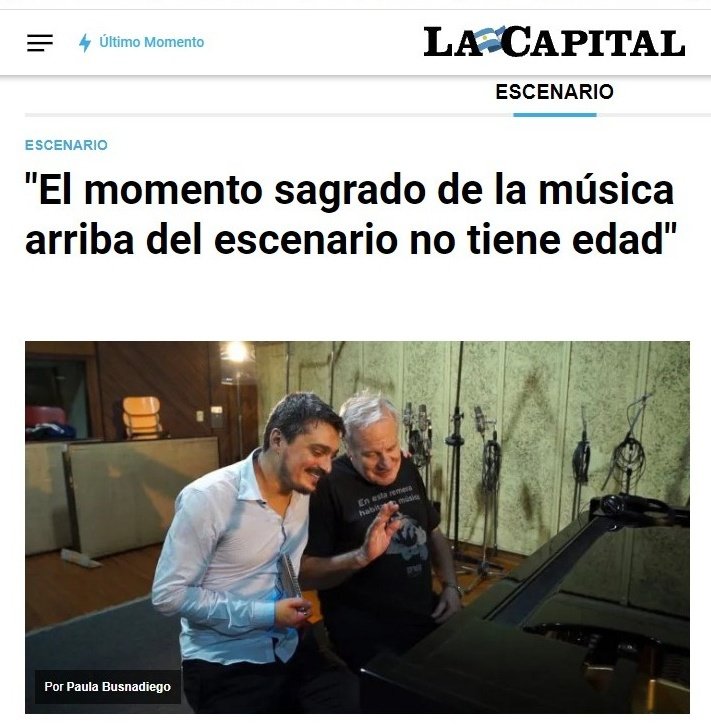francolucianiok's tweet photo. Entrevista del @lacapital de Rosario🗞️
Mañana estaremos presentando Allí #Tangoimprovisado con José 'Pepe' Colángelo 🎶🎶🎹🎹
Por Paula Busnadiego
Acá nota completa 👇🏻👇🏻
https://t.co/M4O61eDffH https://t.co/cNcl7MmzX5