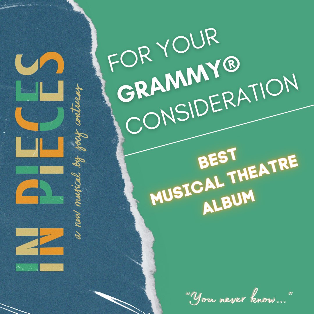 Joey Contreras (@joeycontreras) on Twitter photo To the GRAMMY® voters out there 👀, please consider “In Pieces: A New Musical (Highlights)” for Best Musical Theatre Album. 🧩🎶 w/ features by @davidarchie, <a href="/PlznFankU/">Ben Fankhauser</a>, @GeorgeSalazar, @AndrewBFeldman + more, this show reflects on poignant + familiar coming of age love stories. To the GRAMMY® voters out there 👀, please consider “In Pieces: A New Musical (Highlights)” for Best Musical Theatre Album. 🧩🎶 w/ features by @davidarchie, <a href="/PlznFankU/">Ben Fankhauser</a>, @GeorgeSalazar, @AndrewBFeldman + more, this show reflects on poignant + familiar coming of age love stories.