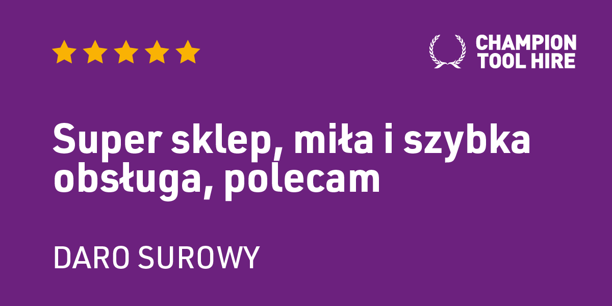 Another nice Google Review. Thanks Daro! 

"Great shop, nice and fast service, I recommend it", just in case you were wondering. 

#toolhire #basingstoke #WypożyczalniaNarzędzi