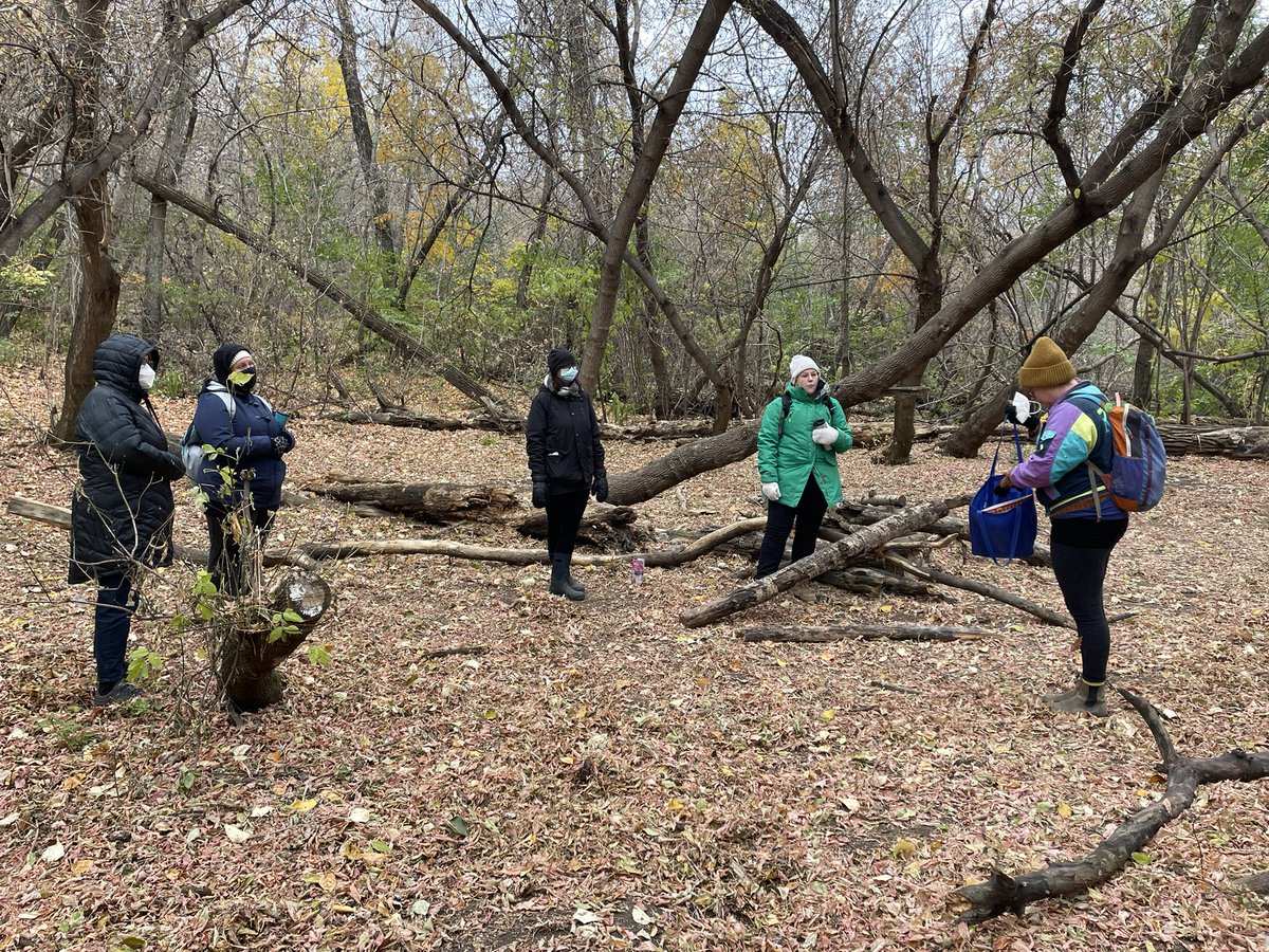 EtiennaLafferty's tweet photo. Had a wonderful time outdoors with @EvergreenCSSD Lead teachers. This year we continue to build land connections as a district. It is important to see this work in action. Edmonton Forest School is incredible. #decolonizedPD #pedagogy #teachercapacity #ECSSDhope https://t.co/84PdbsX3bv