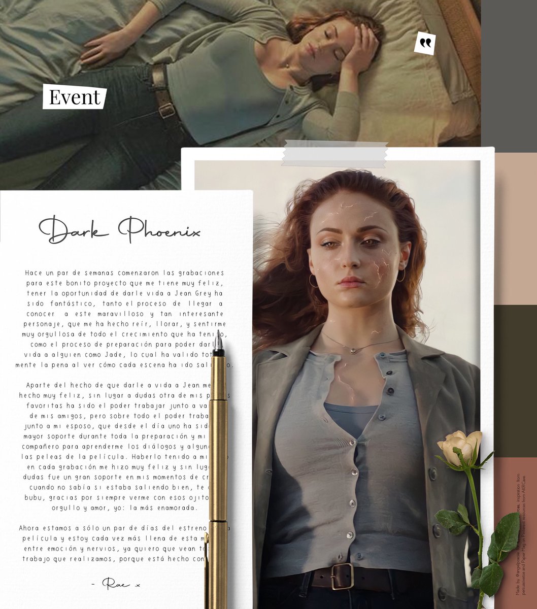 davidsfanacc's tweet photo. ㅤ   
               ‹ 𝑡𝑎𝑔. #DarkPhoenixRP ›

      Claramente no  estoy  como un mes
      atrasada  para  contarles  que  hace
      unas    semanas    comenzaron    las
      grabaciones  para   Dark  Phoenix  y
      lo feliz que me hizo darle vida a Jean.

ㅤ https://t.co/Vqw7E0Z5p2