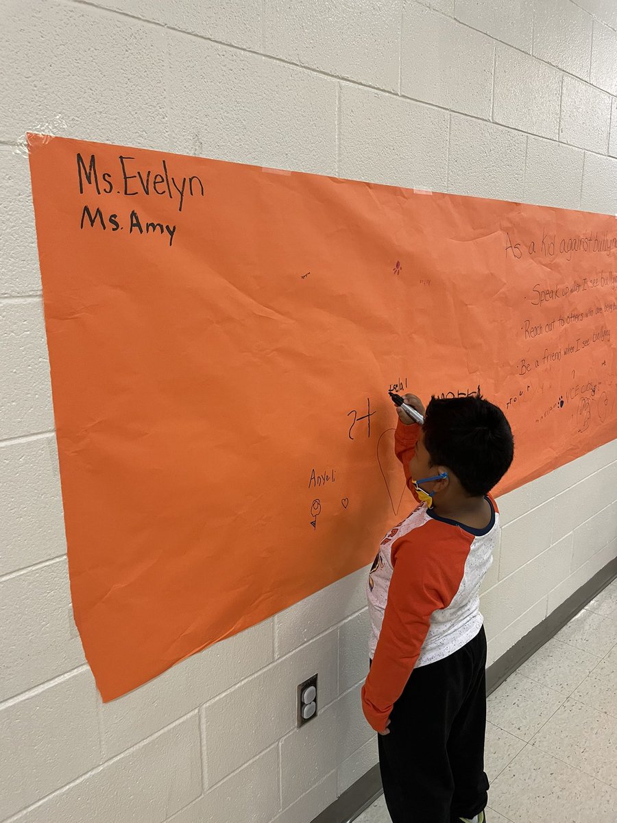esoto101's tweet image. This Pre-K class is standing up against bullying! Our morning consisted of reading the book, “Llama Llama and the Bully Goat, having discussions on how to be a good friend, and signing our name promising to not be a bully!🧡#CCSUnity @VirginiaCrossEl