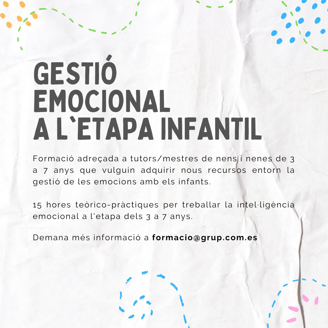 FormacioGrup's tweet photo. Nou curs de psicodrama pedagògic a Grup Formació.

Més info a formacio@grup.com.es https://t.co/7gOPqMotRz
