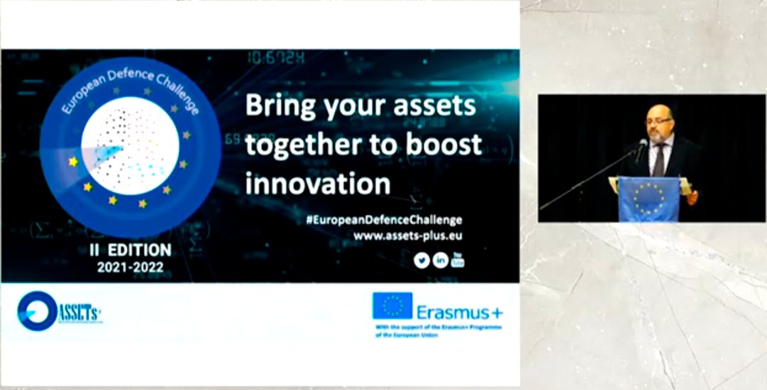 ASSETS_Plus's tweet photo. #EuropeanDefenceChallenge II edition launch starts! 
Our partners Liga Baltina from @FondazBrodolini and Mateo Burgos from @La_UPM open the session
👉https://t.co/CTEJnBApWG
@EUErasmusPlus @defis_eu #Pact4Skills 
@PolitechnikaRz @Unipisa @FondazBrodolini https://t.co/yxhqXCdtyr
