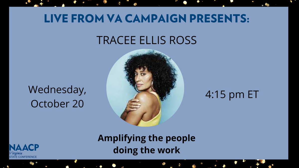 Join the Virginia NAACP on IG Live with @TraceeEllisRoss about the work on the ground in Virginia to get out the vote. Please tune in and vote early! #engageVA #LiveFromVA