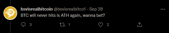 eightyATE's tweet photo. Who wants to bet this clown doesn't follow through on his side of the bet? @bsvisrealbitco1 #BSV #BSVisNOTBitcoin https://t.co/fAOQhd5q9r