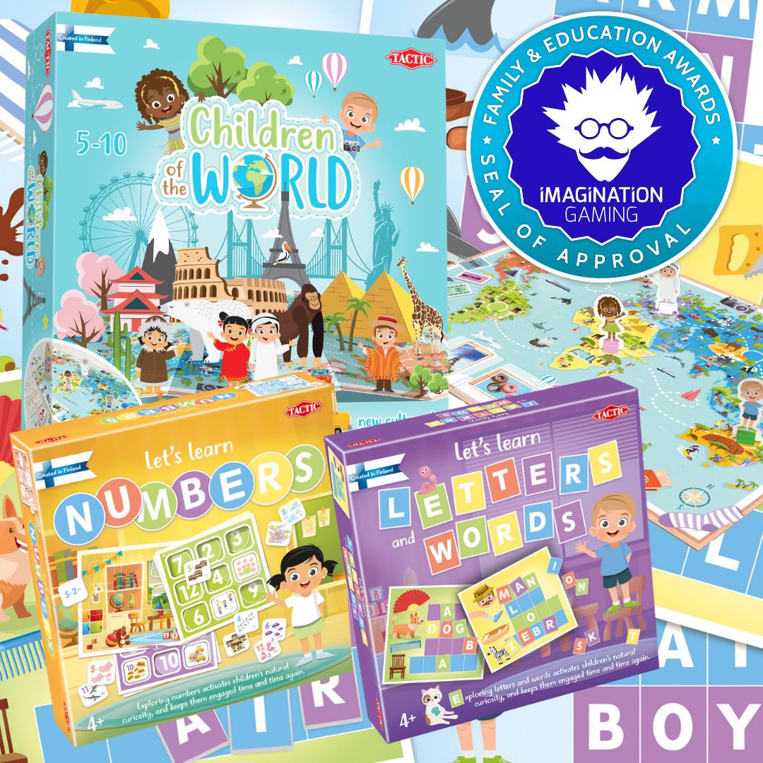 Not one, not two, but three games awarded Seal of Approval from <a href="/imagigaming/">Imagination Gaming</a> in their 2021 Family and Education Awards! Great news for our Let’s Learn series! #imagigaming #tacticgames