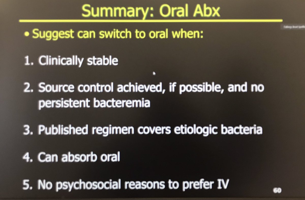 Factors assisting with #IVOST for infective endocarditis #amsinsight @BradSpellberg