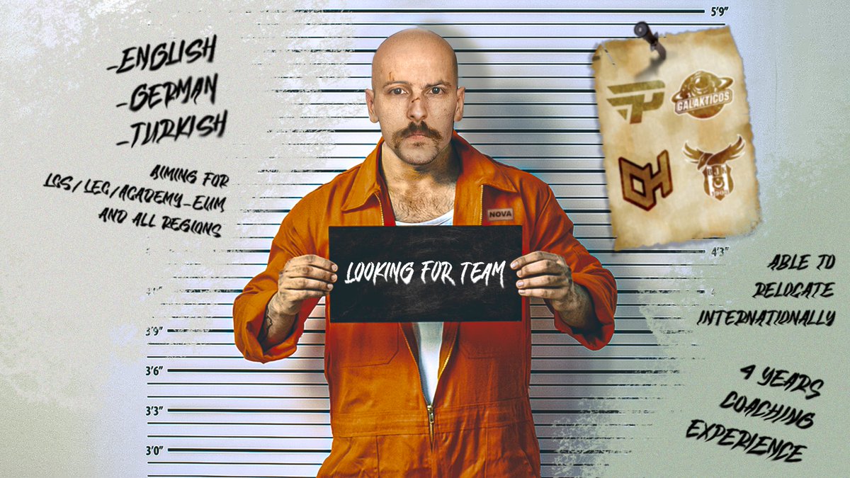 Looking for new partners in crime to keep adding to my 4 years of coaching

Prefer LCS/LEC/Academy EUM in all regions. Previous teams: paiN, Galakticos, OH &amp; Beşiktaş

To start planning your next heist with me, contact: Nova@prodigy-agency.gg or DM <a href="/CraneLoL/">Nick Turberville</a> 

RT's appreciated