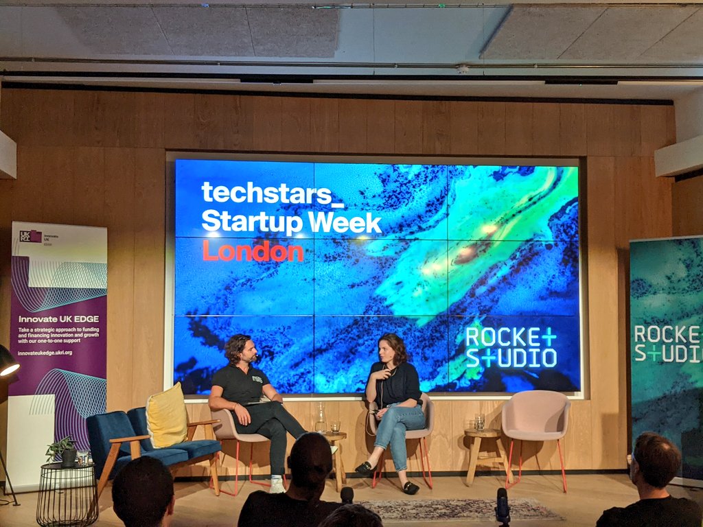 startuplondon's tweet photo. Rachel Sutton from @sohoworks joins us on stage to talk about the future of work @RocketStudioai #startupweekldn #startups https://t.co/xOUP6peIsm