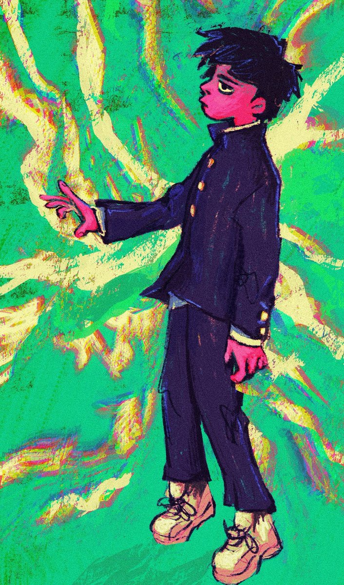 Very messy sketch of a tiny Mob because I'm excited for the new season too