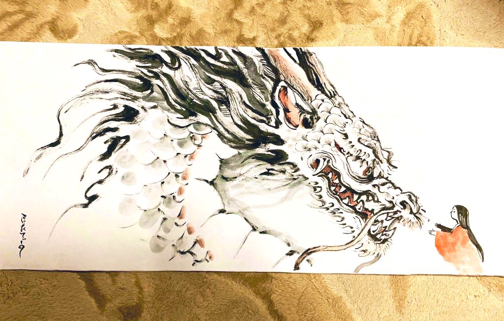 貴方の描く和風イラストを見せてください 下書きなしの筆ペン 水彩 Orスキャン ほたてぃーの グッズ通販受付中ですのイラスト