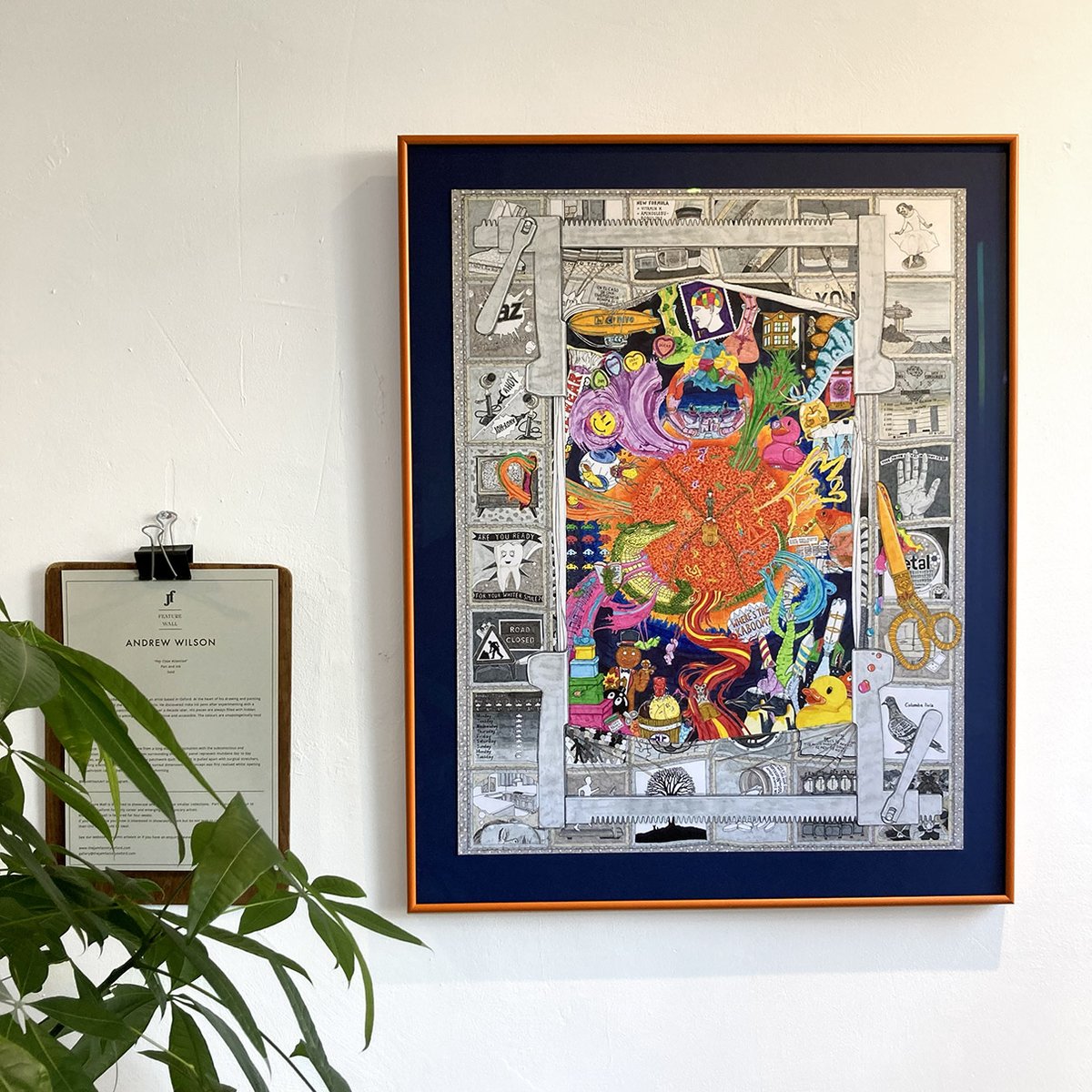 ARTIST FEATURE - Andrew Wilson with his stunning artwork 'Pay Close Attention".  The work will be up in our front room till November 15th