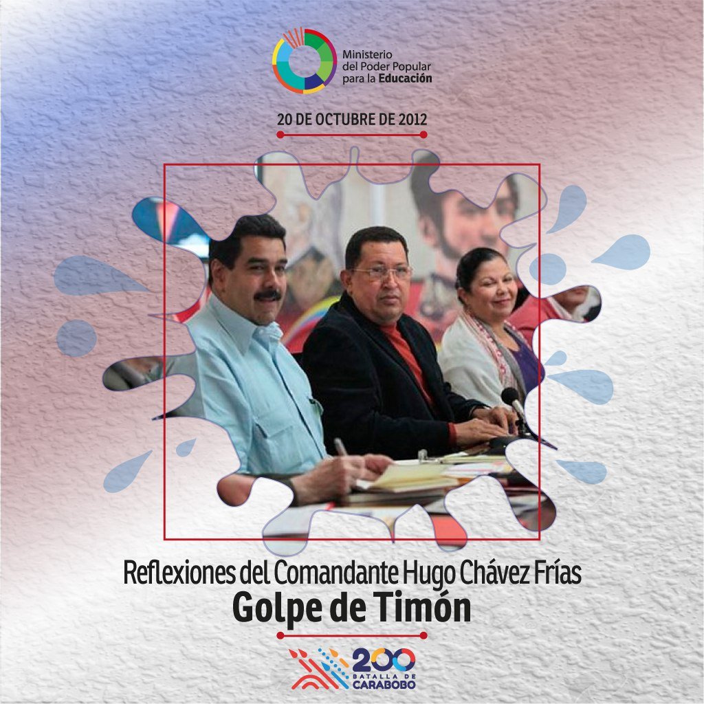 #EFEMÉRIDE | El #20Oct de 2012, el Cmdte. Chávez trazó las líneas estratégicas del Proyecto Socialista y Bolivariano con el llamado Golpe de Timón. <a href="/NicolasMaduro/">Nicolás Maduro</a> <a href="/_LaAvanzadora/">Yelitze Santaella</a> #PuebloQueProduceYVence <a href="/ceimargaritas/">CEI AÑO INTERNACIONAL DEL NIÑO DE LAS MARGARITAS</a> <a href="/charlychaves/">Charly Rojas Chaves</a> @ZonaEducTachira <a href="/zetachirame/">san cristobal</a> <a href="/supervisionZET1/">SupervisionZET</a>