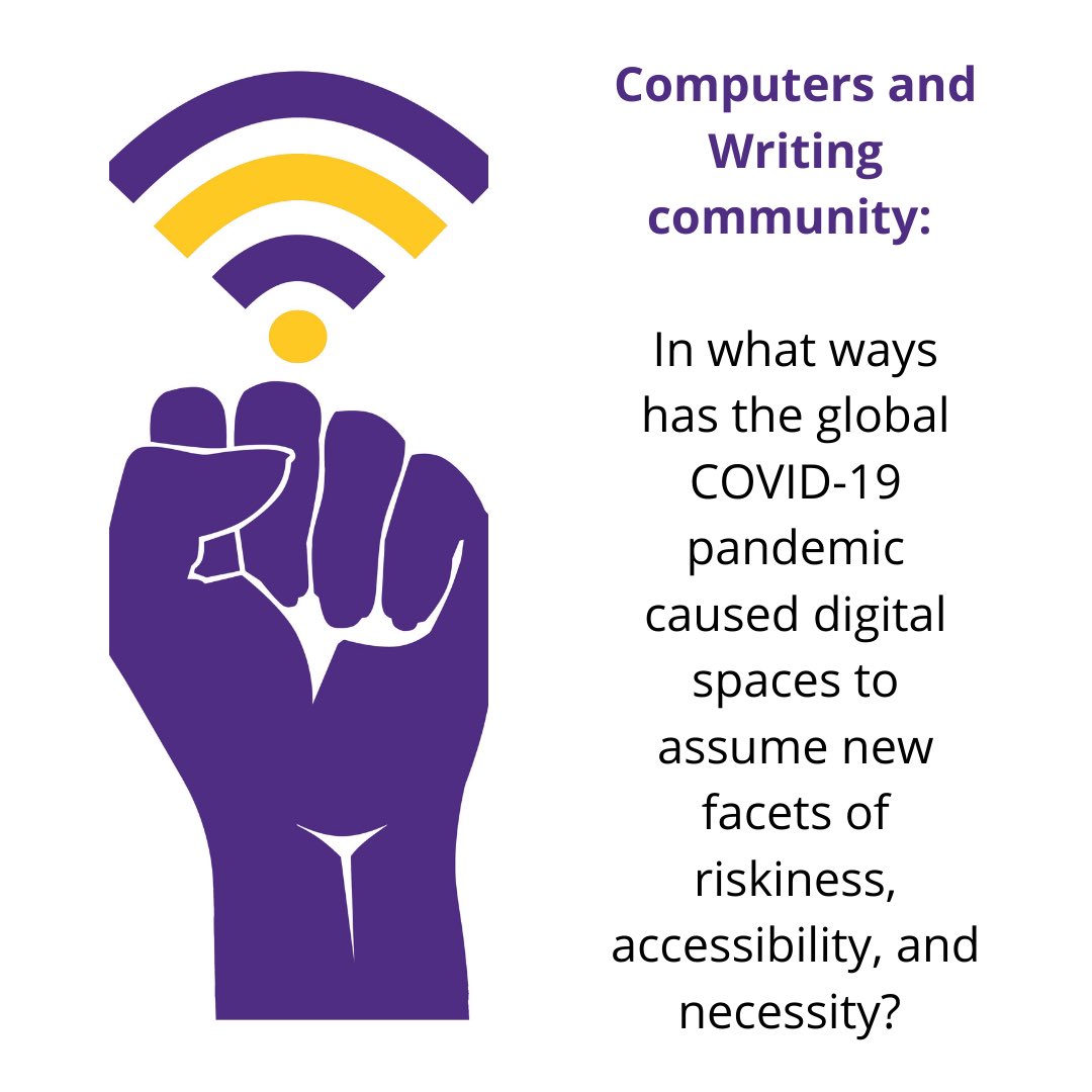 This week, for our #WeeklyWednesday question, we're wondering: In what ways has the global COVID-19 pandemic caused digital spaces to assume new facets of riskiness, accessibility, and necessity? 

Please respond in the comments, and don't forget, proposals are due November 1!