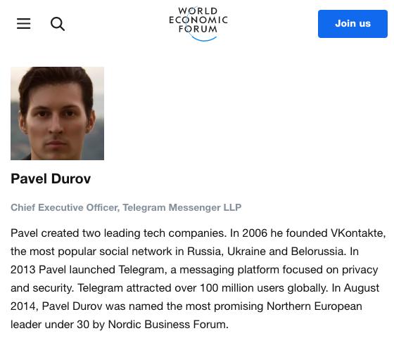 ThreadsIrish's tweet photo. With all the censorship many people have moved to Telegram. Sir Keir Starmer spoke about Telegram today in HOC and wants more censorship on that platform.

Interesting plot twist. Pavel Durov the owner of Telegram is a member of WEF and blocked someone for asking about it. https://t.co/mfJ2ddkPv9